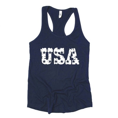 Simply Sage Market Women's USA Distressed Stars Racerback Tank
