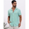 INSPIRE CHIC Men's Texture Short Sleeve Hollow Out Casual Knitted Shirt - 4 of 4