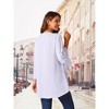 Seta T Women's High Low Asymmetrical Chiffon 3/4 Bell Sleeve V Neck Irregular Hem Casual Blouse - 4 of 4