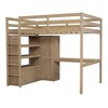 NicBex Full Size Bunk Bed with Desk Loft Bed Wooden Bed Frame with Wardrobe, Shelves, 2 Drawers, Ladder and Guardrail, No Box Spring Required, Walnut - 3 of 4