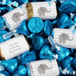 Boy Baby Shower Candy Hershey's Chocolate Mix - Blue Baby Elephant - By Just Candy - 1 of 4
