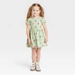 Toddler Girls' Strawberry Short Sleeve Dress - Cat & Jack™ Sage Green