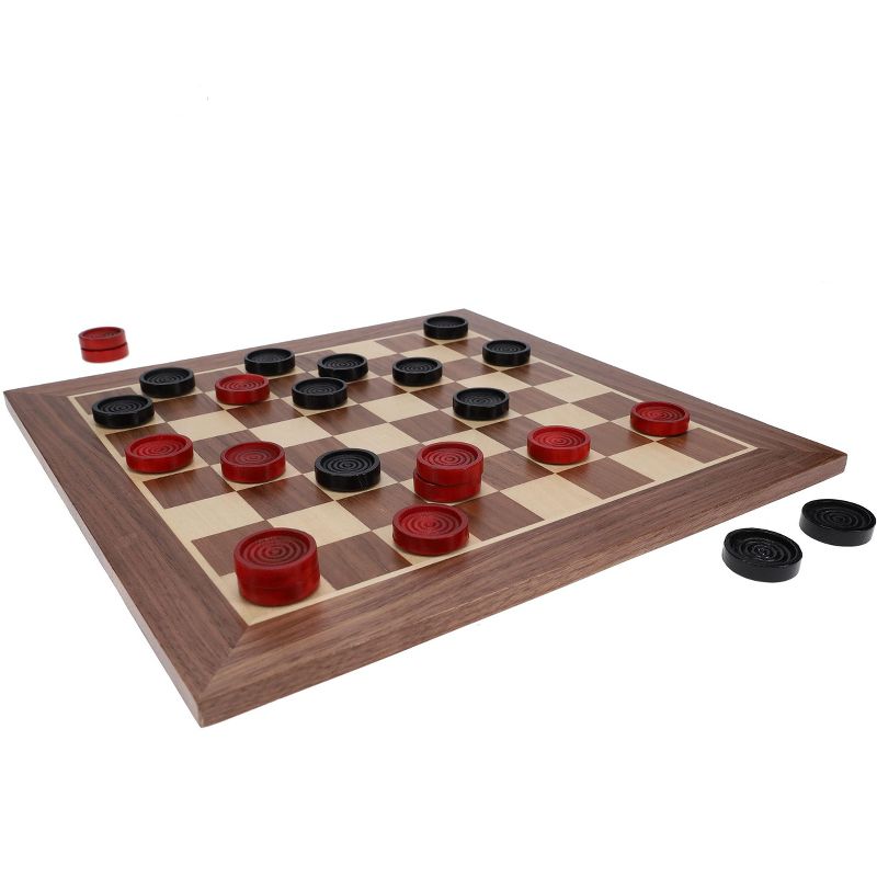 WE Games Old School Red and Black Wooden Checkers Set -11.75 in., 5 of 7
