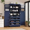 JUJABU 70.9" Freestanding Kitchen Pantry Cabinet with 4 Doors, 8 Pull-Out Trays & Adjustable Shelves - 3 of 4