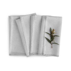 Solino Home Linen Fringe Dinner Napkins - 1 of 4