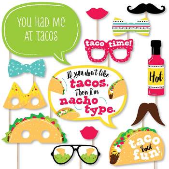 Big Dot of Happiness Taco 'Bout Fun - Fiesta Photo Booth Props Kit - 20 Count