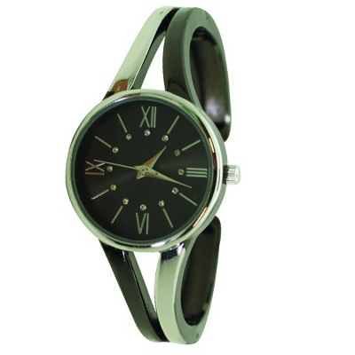 Olivia Pratt Two Tone and Rhinestone Dial Bangle Watch