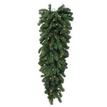 Northlight 54" Pre-Lit Deluxe Windsor Pine Artificial Christmas Teardrop Swag - Clear Lights