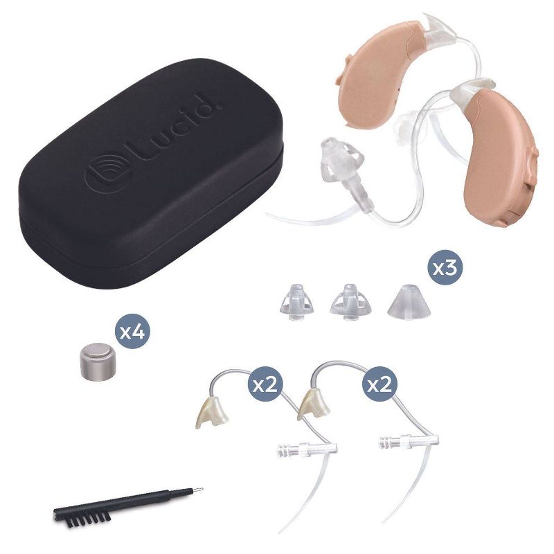 Lucid Hearing Enrich Pro OTC Hearing Aid Behind The Ear BTE 4 Programmable Settings Hearing Aid - Beige, 4 of 8