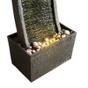37.8" Modern Curved Indoor/Outdoor Waterfall Fountain with LED Lights - Slate - Teamson Home: Resin Construction, LED-Lit - 4 of 4