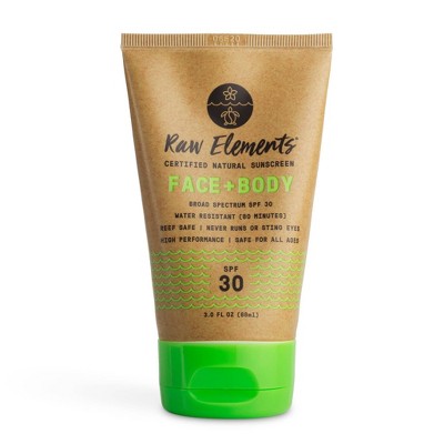 Raw Elements Face and Body Mineral Sunscreen Tube - SPF 30 - 3 fl oz