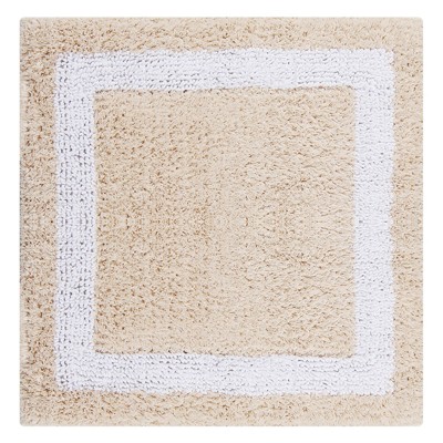 Sand and White Cotton Tufted Reversible 2-Piece Bath Rug Set