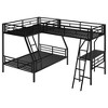 NicBex Twin Over Full Bunk Bed with Desk Triple Metal Bed Frame with Slide, Inclined ladder and Full Length Guardrail, No Box Spring Required - 3 of 4
