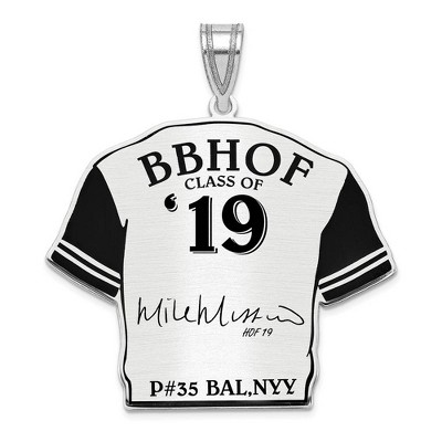 Black Bow Jewelry Sterling Silver Mie Mussina Signature Enamel Jersey Pendant