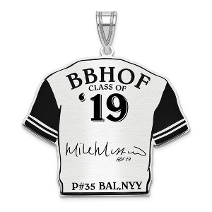 Black Bow Jewelry Sterling Silver Mie Mussina Signature Enamel Jersey Pendant - 1 of 3