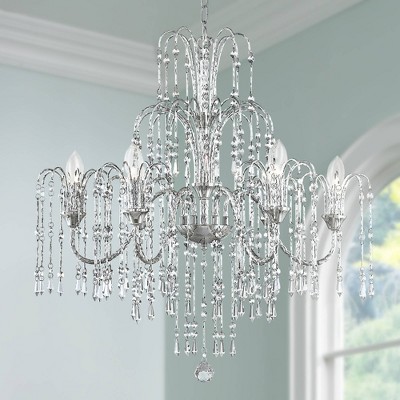 Vienna Full Spectrum Chrome Crystal Rain 6-Light Chandelier