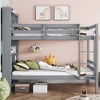 Kumasinova Twin-Over-Twin Rubber Wood Bunk Bed with Built-In Bookcase Headboard – Detachable to 2 Twin Bed Frames, Safety Guardrails & Ladder - 2 of 4