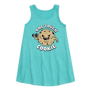 Girls' - Instant Message - One Tough Cookie Graphic Sleeveless Aline Dress - 1 of 4