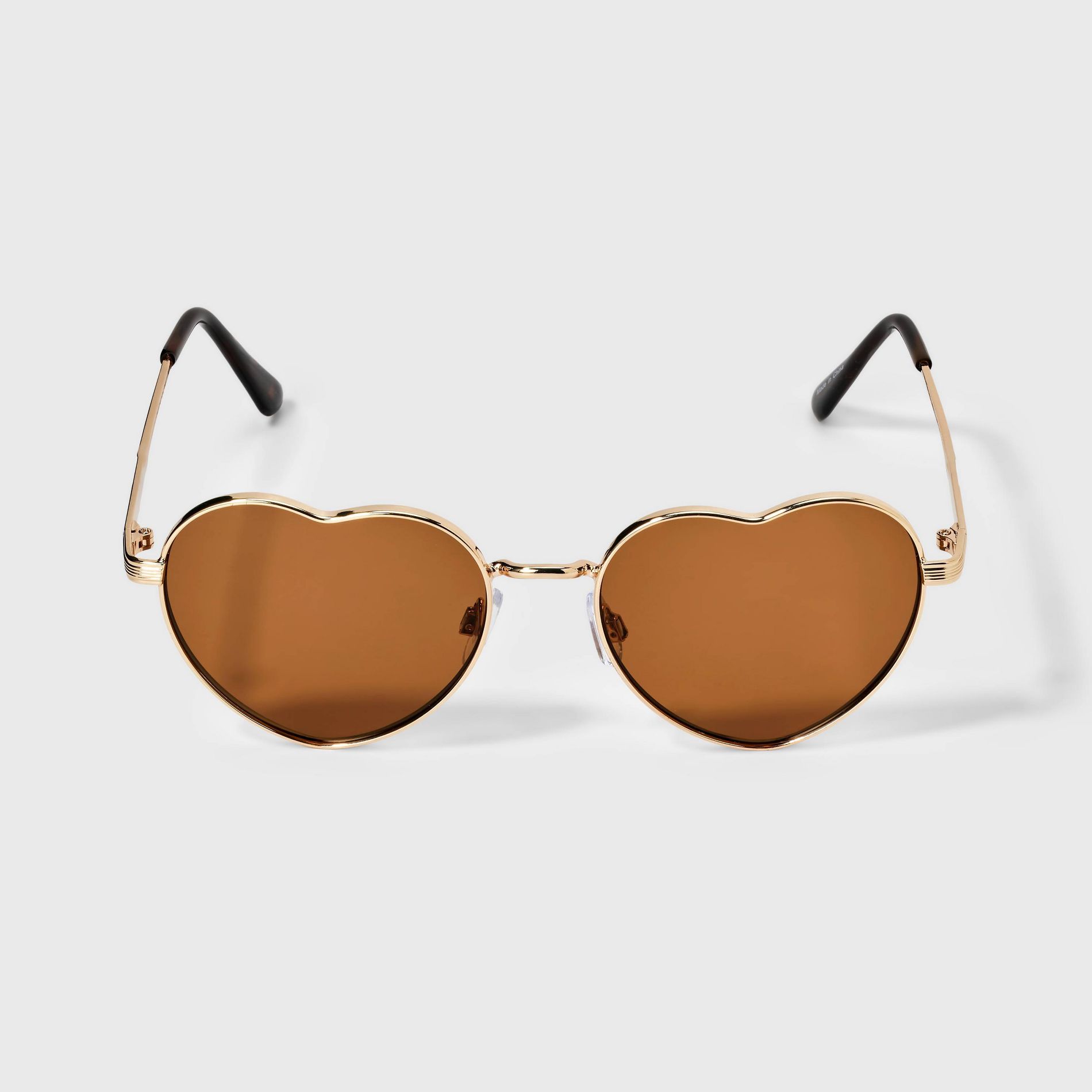 Women's Shiny Metal Heart Shaped Sunglasses - Wild Fable™ Silver