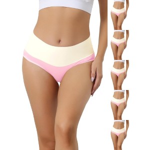 INSPIRE CHIC Women's High Waist Cotton Comfortable Stretch Soft Tummy Control Briefs 6 Packs - 1 of 4