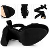 Perphy Women's Open Toe Lace Up Tie Decor Platform Chunky Heels Sandals - 4 of 4