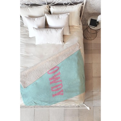 socoart HOWDY blue pink 80" x 60" Fleece Throw Blanket - Deny Designs