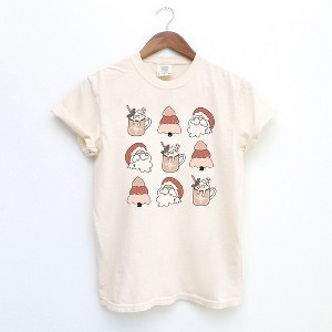 Simply Sage Market Women's Santa Tree Mug Chart Short Sleeve Garment Dyed Tee - 1 of 2
