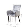 ModernLuxe Set of 2 Dining Chairs Velvet Upholstered Accent Chairs with Soft Cushioned Seat & Iron Frame, Armless Chairs Arm Chairs, Yellow/Gray - 2 of 4