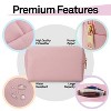 Mber Makeup Bag Travel Cosmetic Bags Zipper Makeup Pouch, Small Makeup Bag Organizer, Water Resistant Toiletry Pouch Bag for Small Toiletries, Pink - 4 of 4