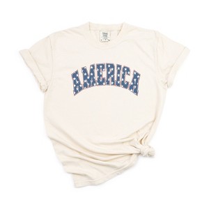 Simply Sage Market Women's Retro America Stars Short Sleeve Garment Dyed Tee - 1 of 2