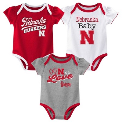 NCAA Nebraska Cornhuskers Infant Girls' 3pk Bodysuit