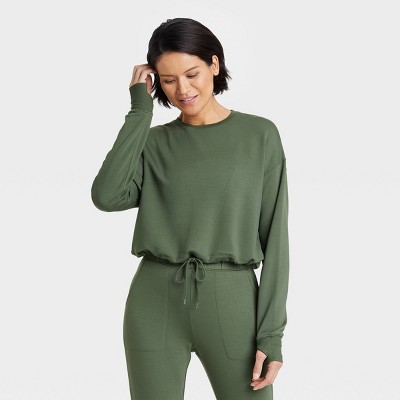 Women's Cozy Soft Fleece Crewneck Pullover Sweatshirt - All in Motion™