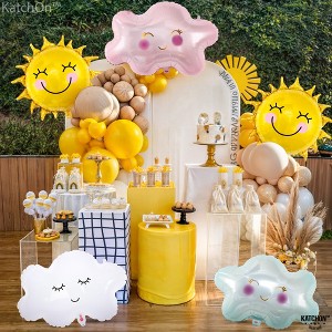 KatchOn, Sun and Cloud Balloons Set - Big 29 Inch, Pack of 5 | Foil Balloons| Boho Sunshine Balloons for Sunshine Baby Shower Decorations - 1 of 4