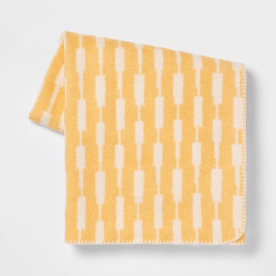 Woven Linework Throw Blanket Yellow Threshold