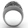 Slickblue Women's Stainless Steel Ring, Spiral Detail with Jet Epoxy, Polished No Plating, Sizes 5-10 - 3 of 4