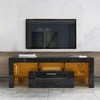 KTMBDW TV Stand for TVs up to 55 Inch, Entertainment Center with Open Storage Shelves, TV Media Console Table with LED Light Belt for Living Room - 2 of 4