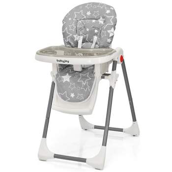 Infans Folding Baby High Chair Dining Chair w/6-Level Height Adjustment Gray