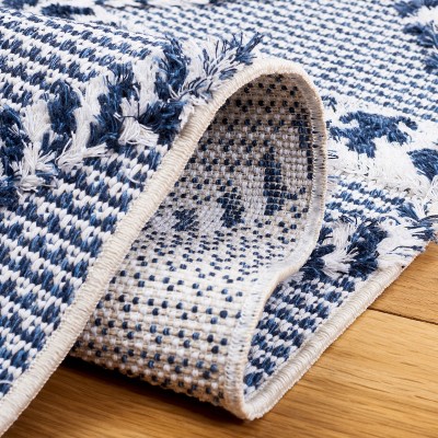 Navy & Ivory Nomadic Charm 8' x 10' Synthetic Area Rug