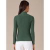 INSPIRE CHIC Women's Asymmetrical Collar Long Sleeves Basic Tops - 4 of 4
