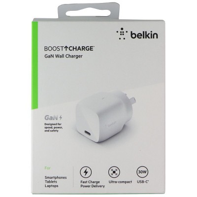 Belkin BoostCharge 30W USB-C GAN Wall Charger - White (AUSTRALIAN PLUG)