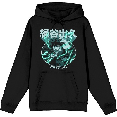 My hero academia black hoodie sale