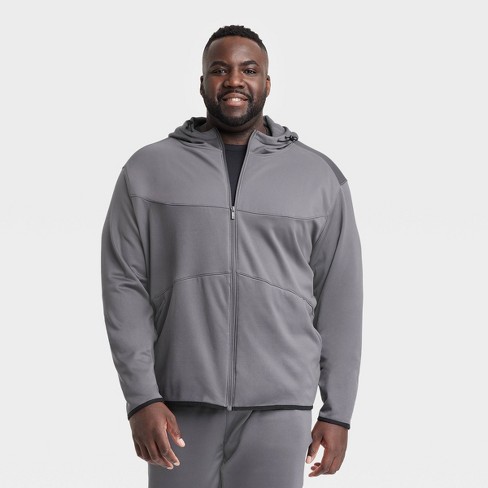 Men's Big DWR Fleece Full Zip Hoodie - All In Motion™ Gray 3XL