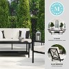 Martha Stewart 4pc Steel Patio Conversation Set with Loveseat, 2 Chairs, Coffee Table in Black - 4 of 4