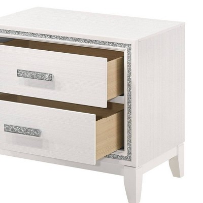 Haiden White Finish Modern Nightstand with Storage