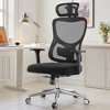 MAYEERTY Ergonomic Mesh Home Office Chair with Headrest, Adjustable Lumbar Support, 3D Armrests, Black - 2 of 4