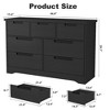 Wooden 7 Drawer Dresser for Bedroom, Black 7 Chest of Drawers with Embedded Handles, Modern Dresser Organizer Tv Stand for Home Office - 2 of 4
