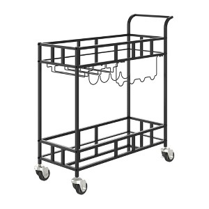 Bar Cart Gold, Home Bar Serving Cart, Wine Cart with 2 Mirrored Shelves, Wine Holders, Glass Holders, for Kitchen, Dining Room - 1 of 1