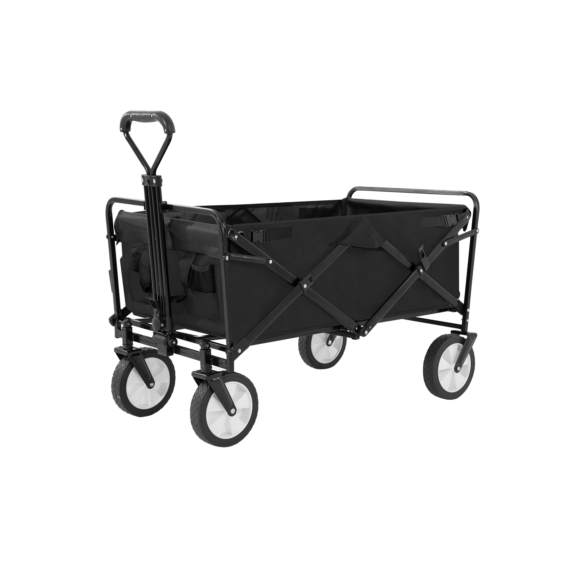 FDW Collapsible Wagon Folding Wagon Garden Cart with Large Capacity, Black