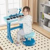 Infans 37-Key Kids Piano Keyboard Toy Musical Electronic Instrument with Stool Blue - 3 of 4