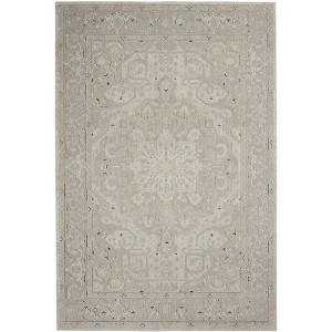 Nourison Malta Bordered Floral Medallion Indoor Area Rug Ivory 3'11" x 5'7" - 1 of 4